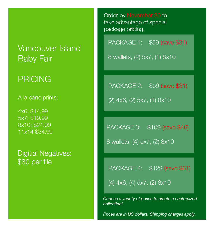 VI baby fair pricing2 Winners! Vancouver Island Baby Fair Photo Contest