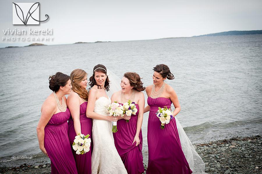 bridesmaids by ocean