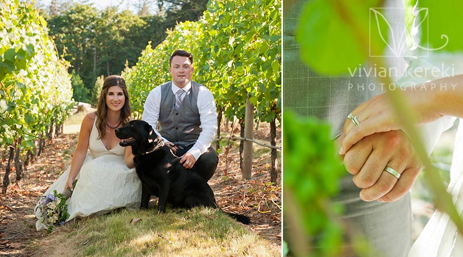 bride groom dog winery